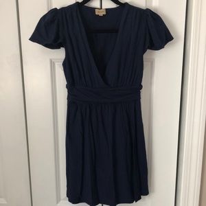 Ella Moss blue cap sleeve wrap top